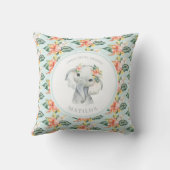Coussin Petit petit petit cacahuète bébé fleuri d'éléphant (Verso)