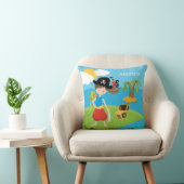 Coussin Petit petit pirate garçon avec trésor et perroquet (Chaise)