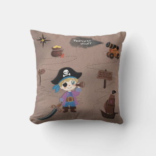 Coussin petit pirate à la chasse au trésor