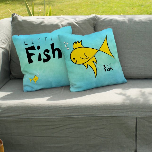 Coussin Petit Poisson Gros Poisson Drôle (Créateur téléchargé)