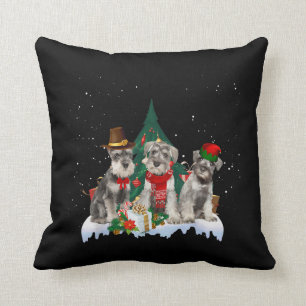 Coussin Petit Schnauzer de Noël Dog Tee T-Shirt