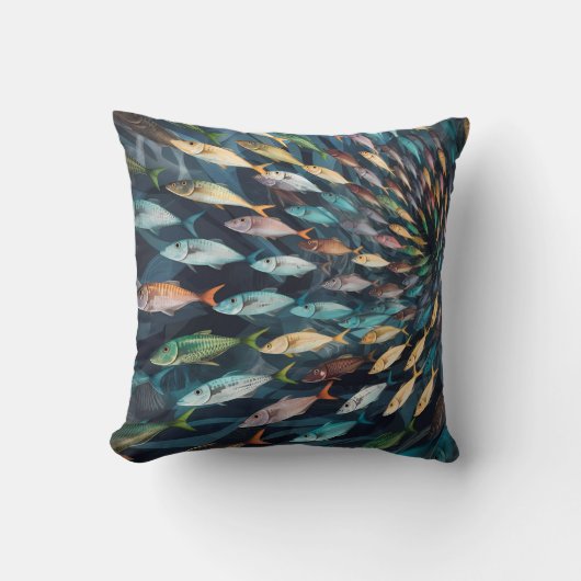 Coussin Petit trou de poisson coloré (Recto)