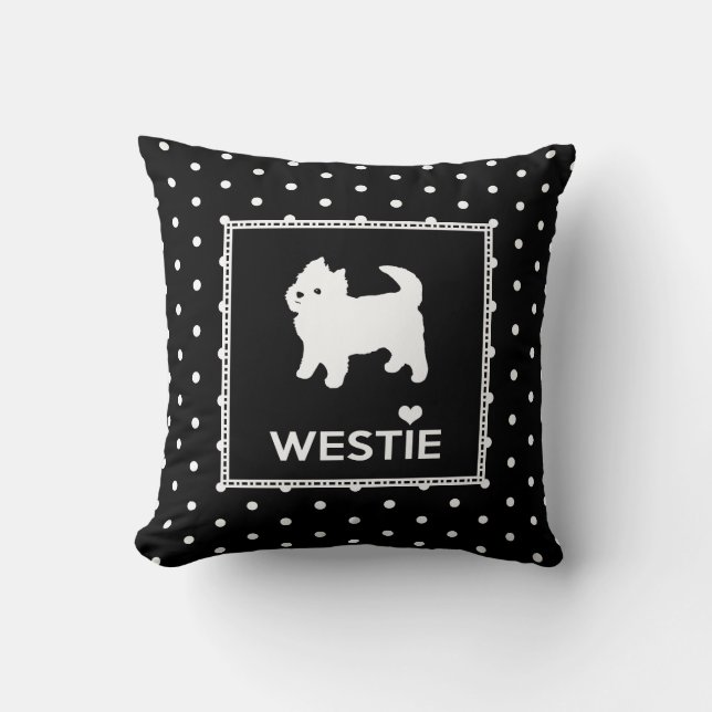 Coussin Petit Westie mignon - montagne Terrier blanc (Recto)