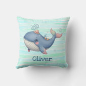 Coussin Petite baleine mignonne et irrégulière (Verso)