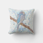 Coussin Petite bougie bleue sur arrière - plan en mosaïque (Recto)