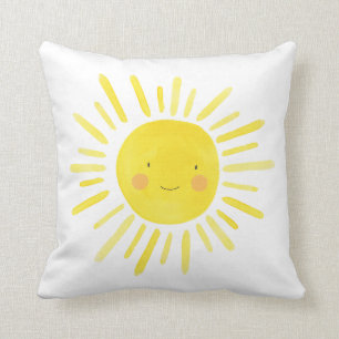 Coussin Petite Chambre de Nursery au Soleil Jaune Clair