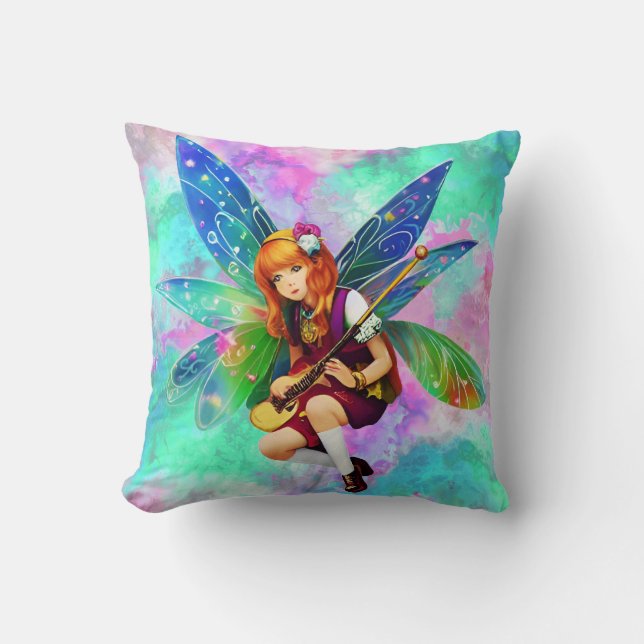 Coussin Petite Fée Jouant Belle Musique (Recto)