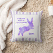 Coussin Petite-fille 9e Anniversaire Violet Lapin Mignon Q (Couverture)