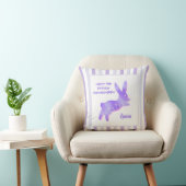 Coussin Petite-fille 9e Anniversaire Violet Lapin Mignon Q (Chaise)