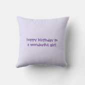Coussin Petite-fille 9e Anniversaire Violet Lapin Mignon Q (Verso)