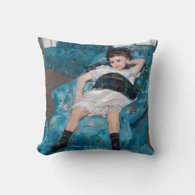 Coussin Petite fille dans un fauteuil bleu, Cassatt (Recto)