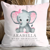 Coussin Petite fille Eléphant rose bébé