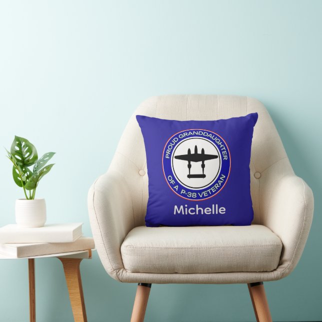 Coussin Petite-fille fière d'un vétéran du P-38 (Chaise)