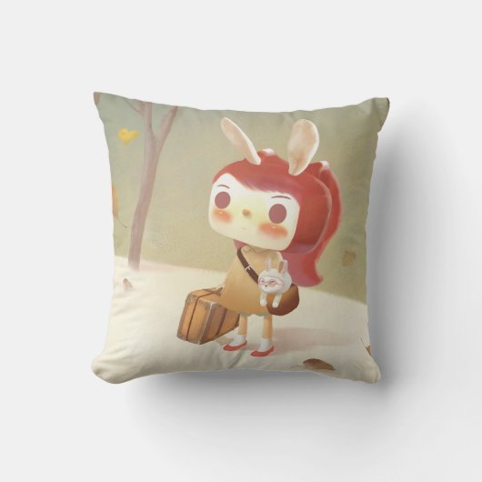 Coussin Petite fille perdue dans la forêt (Recto)