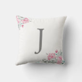 Coussin Petite fille personnalisée | Boho Fleurs aquarelle (Verso)