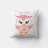 Coussin Petite fille Premier anniversaire Cute Pink Owl (Recto)