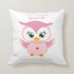 Coussin Petite fille Premier anniversaire Cute Pink Owl<br><div class="desc">Petite-fille Premier anniversaire Mignonne Chouette rose Jeter Oreiller</div>