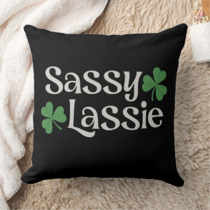 Coussin Petite fille sassy Saint-Patrick jour Irlandaise t