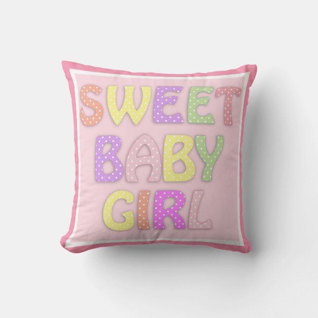 Coussin Petite fille sucrée Pois (Recto)