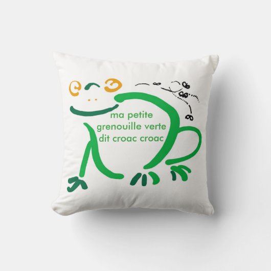 Coussin petite grenouille verte (Recto)