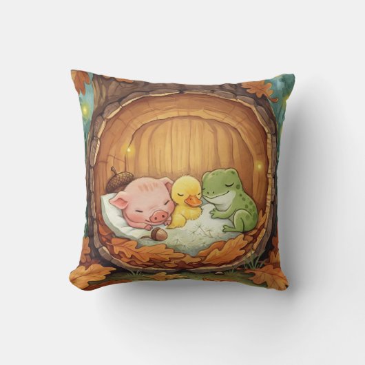 Coussin Petite Maison, Piglet, Canard, Froglet (Recto)