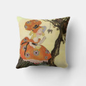 Coussin Petite Muffet et araignée, Mère l'Oye vintage (Verso)