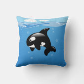 Coussin Petite Orca baleine dans l'océan (Verso)