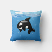 Coussin Petite Orca baleine dans l'océan (Recto)