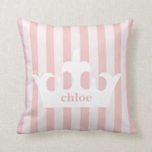 Coussin Petite princesse Crown Pink Striped Nursery