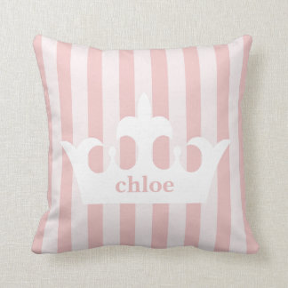 Coussin Petite princesse Crown Pink Striped Nursery