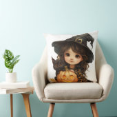 Coussin Petite sorcière et chat pour enfants (Chaise)