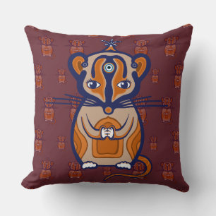 Coussin Petite Souris Brune