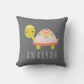 Coussin Petite tortue de Boho Nom moderne (Recto)