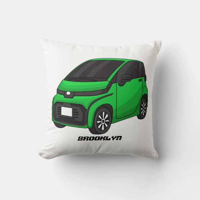 Coussin Petite voiture verte de taille micro (Recto)