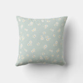 Coussin Petites fleurs blanches sur le bleu - motif sans s (Verso)