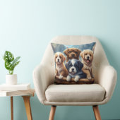Coussin Petits chiots dans un panier, enfants (Chaise)
