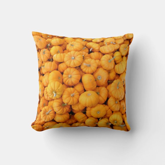 Coussin Petits Citrouilles de récolte de automne orange (Recto)