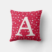 Coussin Petits Coeurs Valentin en Rouge Blanc Rose (Verso)