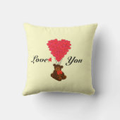 Coussin Petits enfants en peluche valentines amour coeur (Verso)