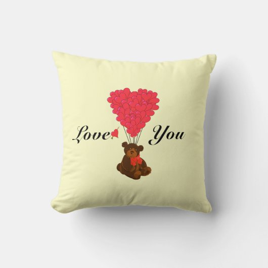 Coussin Petits enfants en peluche valentines amour coeur (Recto)