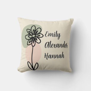 Coussin Petits-enfants personnalisés Noms Moins d'art flor