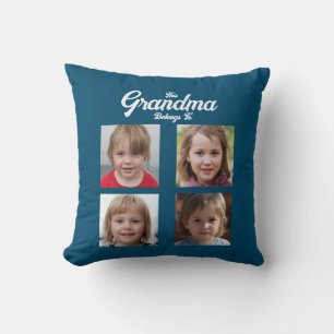 Coussin Petits-enfants Photo Collage Grand-mère Personnali