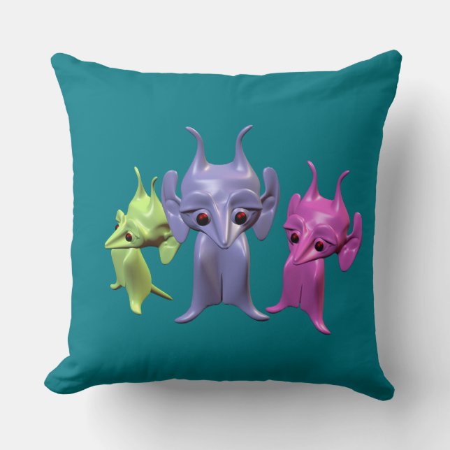 Coussin Petits Martiens (Recto)