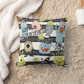 Coussin Petits Monstres Mignons Rayure Moderne Aquarelle É (Couverture)