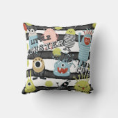 Coussin Petits Monstres Mignons Rayure Moderne Aquarelle É (Verso)