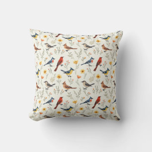 Coussin Petits oiseaux colorés