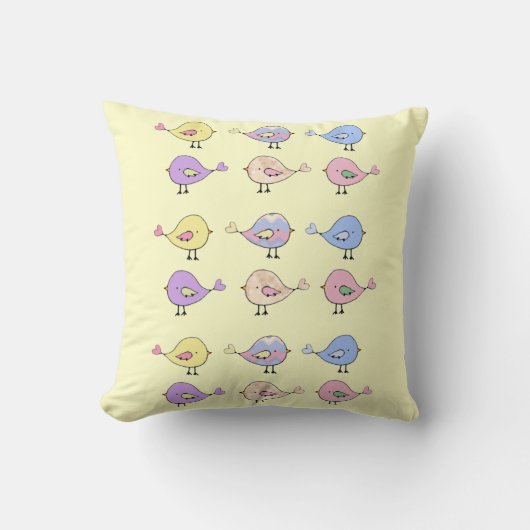 Coussin Petits oiseaux mignonnes Enfants Pépinière Jeu d'o (Recto)