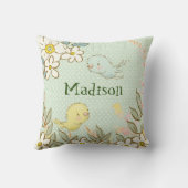 Coussin Petits oiseaux volant Floral Pois Baby Nursery (Verso)