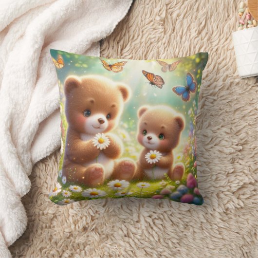 Coussin Petits ours Marguerites 2 (Couverture)