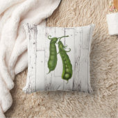 Coussin Petits Pois Sucrés Blanc Bois Rustique Ferme Maiso (Couverture)